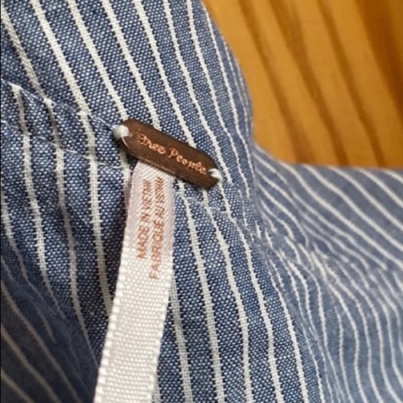 Free People Get Down Blue Striped Top 8 - Picture 3 of 3